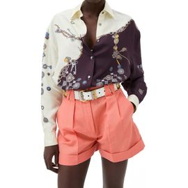 Versace Versace Stolen Jewels Trompe l'Oeil Print Silk Twill Button-Up Shirt