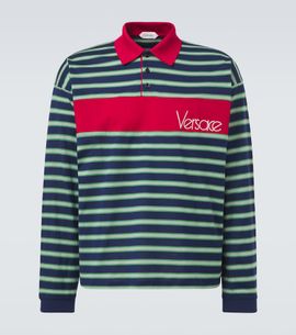 Versace Versace Striped cotton jersey polo shirt