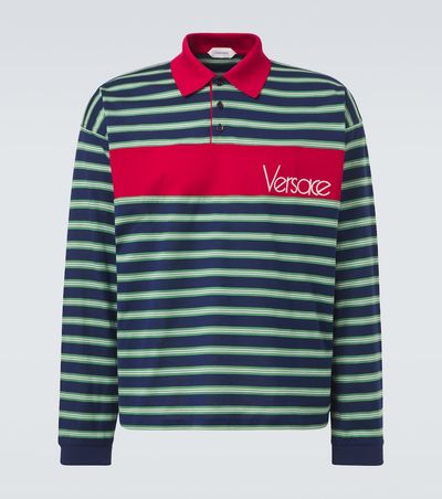 Versace Versace Striped cotton jersey polo shirt