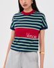 Versace Versace Striped Cotton Jersey with Intarsia Jersey Ink/Grass Green/White - 2