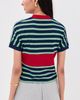 Versace Versace Striped Cotton Jersey with Intarsia Jersey Ink/Grass Green/White - 3