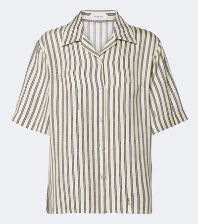 Versace Versace Striped silk bowling shirt
