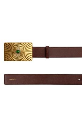Versace Versace Sunray Buckle Leather Belt