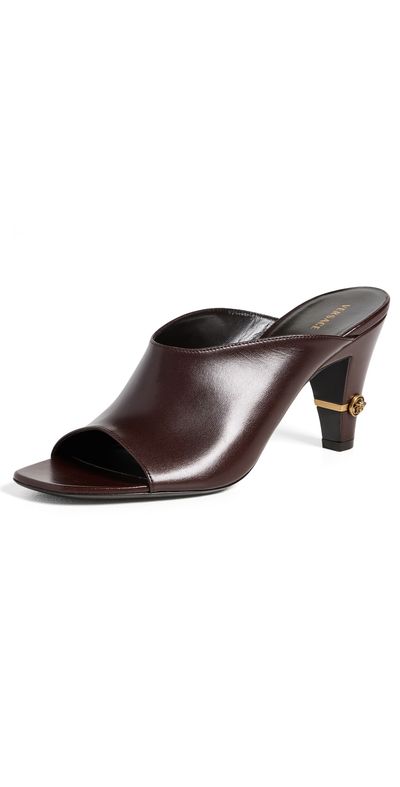 Versace Versace T.80 Lamb Leather Mules 1NM1J Moka Gold '82