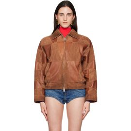 Versace Versace Tan Blouson Leather Jacket
