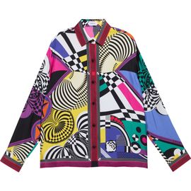 Versace Versace Teatro Print Silk Foulard Button-Up Shirt