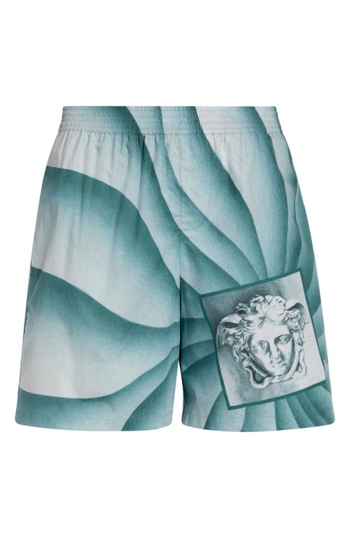 Versace Versace The Vortex Print Cotton Poplin Shorts