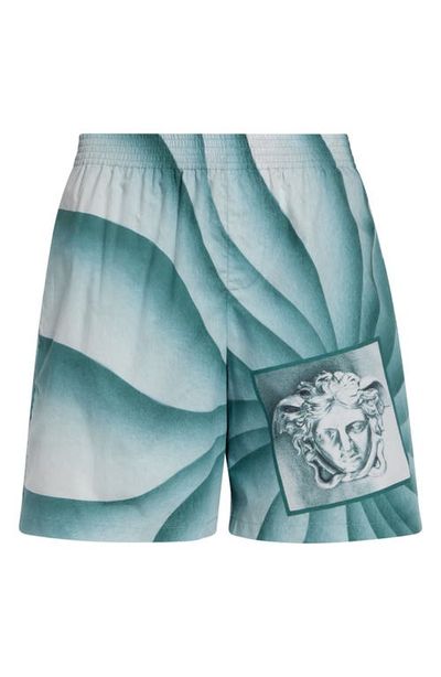 Versace Versace The Vortex Print Cotton Poplin Shorts