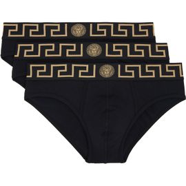 Versace Versace Three-Pack Black Jersey Briefs