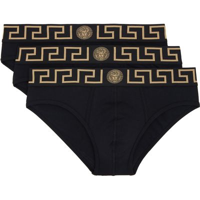 Versace Versace Three-Pack Black Jersey Briefs