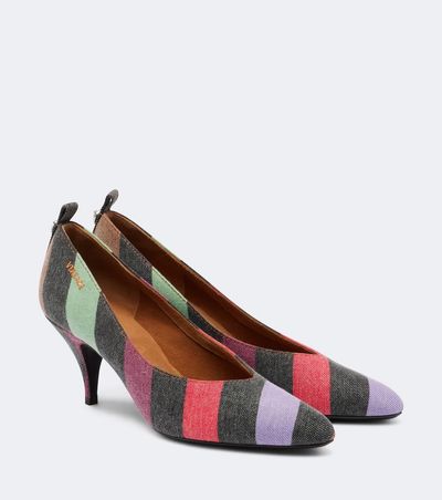 Versace Versace Tina striped denim pumps