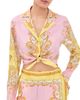 Versace Versace Twill Print Silk Shirt Pale Yellow+Rose Quartz - 1
