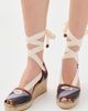 Versace Versace Twill Stripe and Calf Leather Espadrilles Bright Pink/Teal/Orange - 3