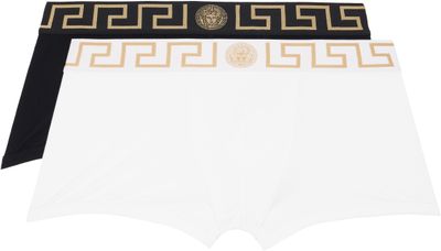 Versace Versace Two-Pack Black & White Cotton-Jersey Boxer Briefs