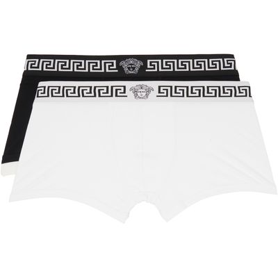 Versace Versace Two-Pack White & Black Jersey Boxer Briefs