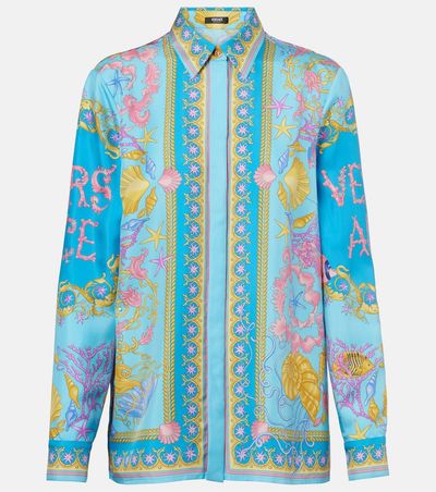 Versace Versace Underwater Barocco silk twill shirt