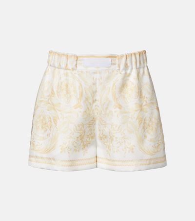 Versace Versace Underwater Barocco silk twill shorts