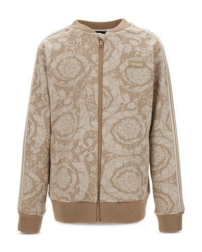 Versace Versace Unisex Barocco Kids Jacquard Fleece Front Zip Sweatshirt