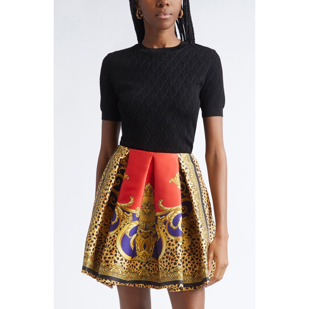 Versace Versace V Jacquard Short Sleeve Sweater