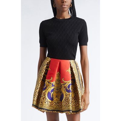 Versace Versace V Jacquard Short Sleeve Sweater