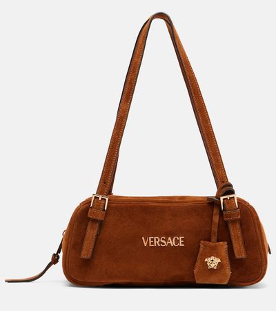 Versace Versace Versace Tag suede shoulder bag