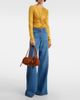 Versace Versace Versace Tag suede shoulder bag - 5
