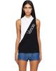 Versace Versace White & Black Embroidered-Logo Cotton-Jersey Tank Top - 1