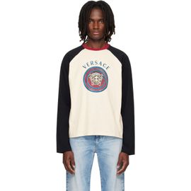 Versace Versace White & Black Printed Cotton-Jersey Regular T-shirt