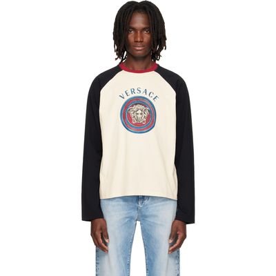 Versace Versace White & Black Printed Cotton-Jersey Regular T-shirt