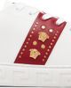 Versace Versace White & Red Greca Embellished Faux-Leather Sneakers - 1