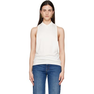 Versace Versace White Embroidered Stretch Cotton-Jersey Tank Top
