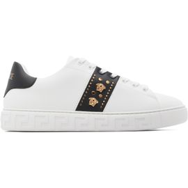 Versace Versace White Greca Embellished Nylon Sneakers