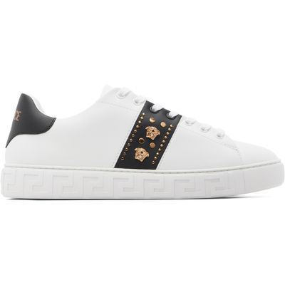 Versace Versace White Greca Embellished Nylon Sneakers