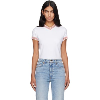 Versace Versace White Jacquard Stretch Cotton-Jersey T-shirt
