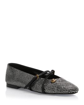 Versace Versace Women's Crystal Embellished Mary Jane Flats