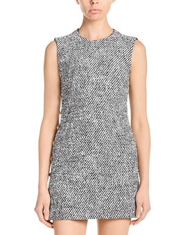 Versace Versace Wool & Silk Button Trim Dress