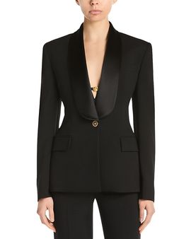 Versace Versace Wool Stretch Satin Lapel Jacket