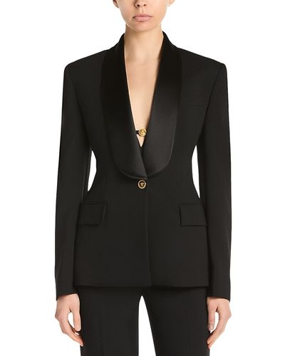Versace Versace Wool Stretch Satin Lapel Jacket