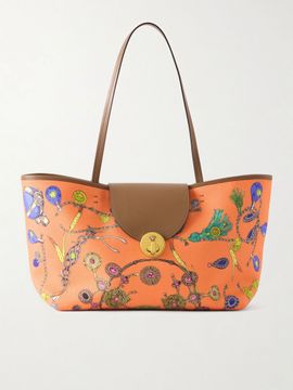VERSACE Vivian printed leather-trimmed canvas tote