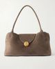 VERSACE Vivienne logo-embellished suede shoulder bag - 1
