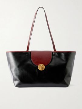 VERSACE Vivienne Medusa-embellished leather-trimmed coated canvas tote