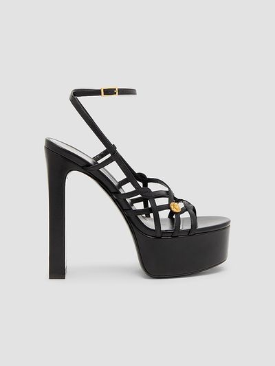 Versace Women's 140MM Medusa-Detail Leather Platform Sandals