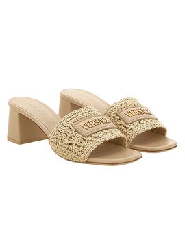 Versace Women's 55MM Logo Leather Mules