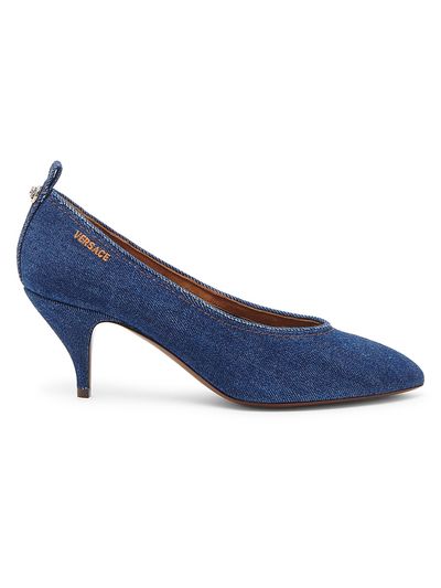 Versace Women's 65MM Denim Stiletto-Heel Pumps
