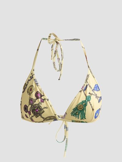 Versace Women's Broken Jewels Printed Swim Top