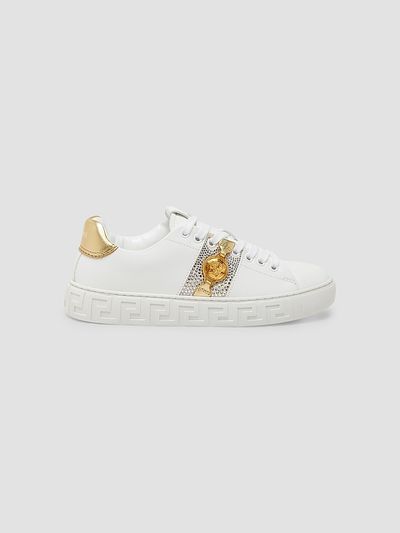 Versace Women's Crystal-Embellished Low-Top Sneakers