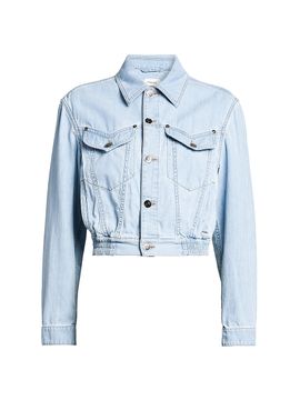 Versace Women's Denim Chambray Blouson Trucker Jacket