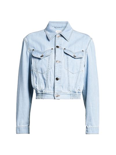 Versace Women's Denim Chambray Blouson Trucker Jacket
