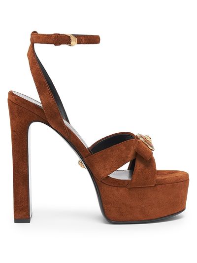 Versace Women's Gianna 140MM Suede Platform Sandals