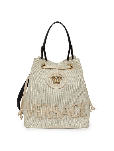 Versace Women's La Medusa Cotton Bucket Bag